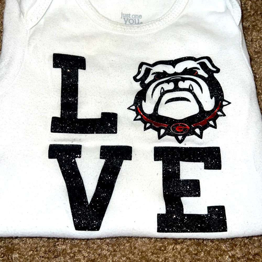 Glitter Georgia Bulldogs onesie size 9m